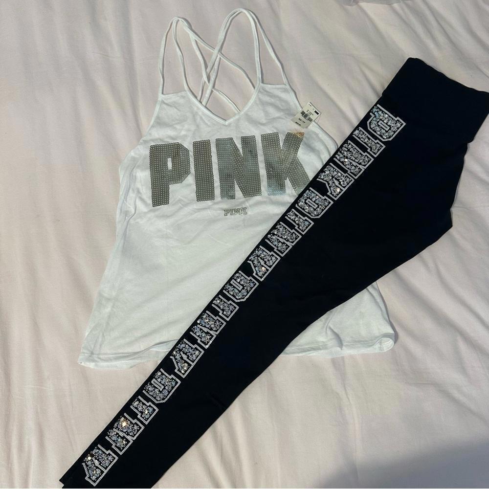 PINK Victoria’s Secret Bling Tank Top and leggings set - Picture 6 of 8